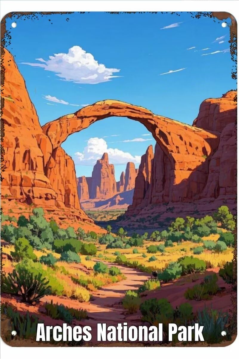 Home Bar And Coffee - 1p, Vintage Metalen Bord Arches National