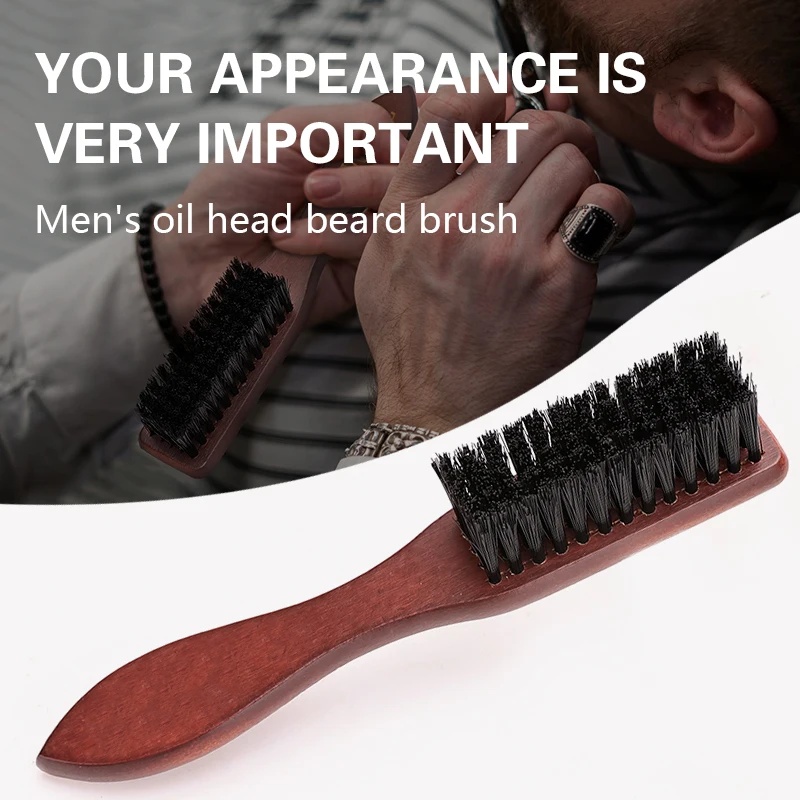 Home Barbershop - Kapper Professionele Houten Handvat Varkenshaar Reinigingsborstel