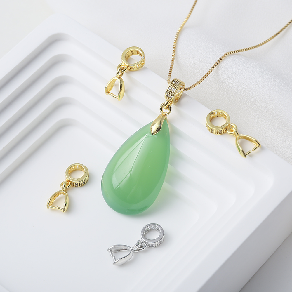 Ice Pick Pick - Micro Pave Cz Hanger Pinch Bails
