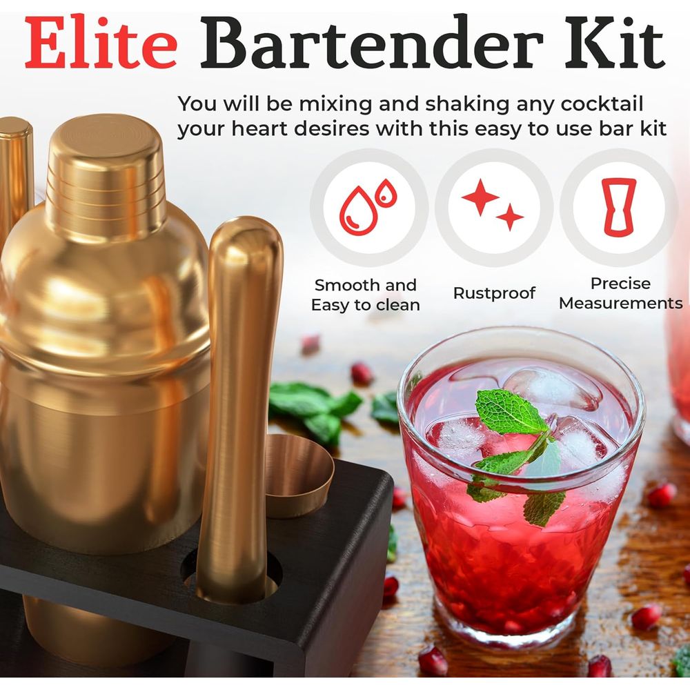 Cocktail Shaker Set: Bartender - Cocktail Recipe Book recensie en prijs